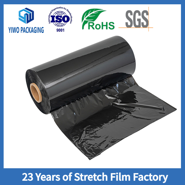 Black Machine Stretch Wrapping Film Supplied for Factories